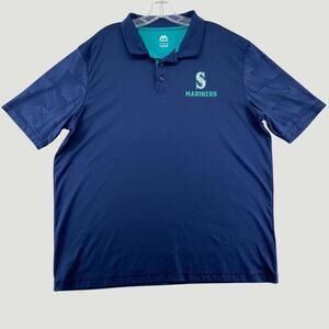 Seattle Mariners Majestic Navy Performance Polo Shirt XL